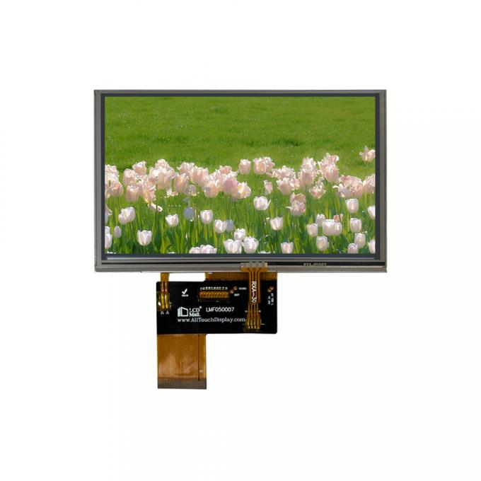 5.0 ίντσες TFT LCD οθόνη τοπίου 800 * 480 Ανάλυση 550nits 40pin RGB διασύνδεση χωρητικό πάνελ αφής για έξυπνο σπίτι 0